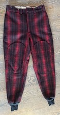 Vintage Woolrich Pants Mens 32x31.5 Red Black Buffalo Plaid Wool USA Made 1993