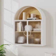 Fully-Assembled Bathroom Cabinet Frosted Glass Door Wall Mounted Storage Cabinet