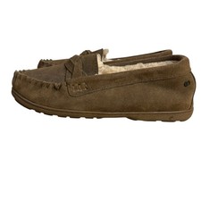 Bearpaw Suede Moccasin Slippers Shearling Lined Cozy Winter Cottagecore Size 11