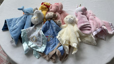 :Lot of 8 Baby Lovey Security Blankets w/ Plush Animals Various Brands  Colors