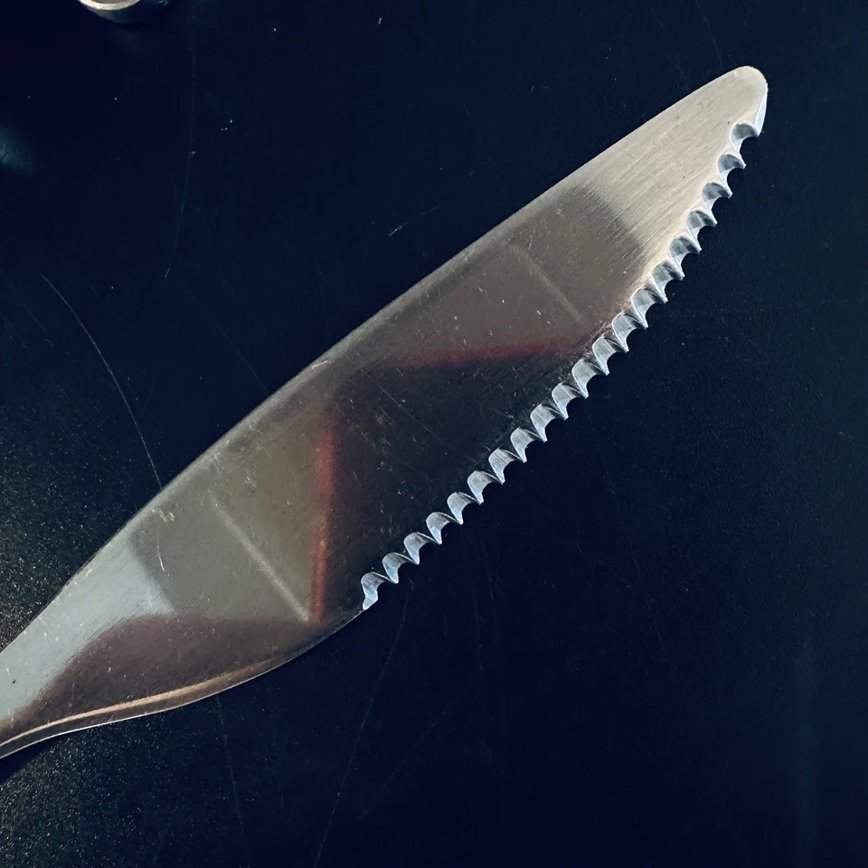 Juego de 12 cuchillos de cena de cubiertos de acero inoxidable de colección para carne lisos simples Foto 2 de 3