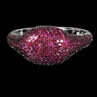 925 Sterling Silver Ring Ruby Myanmar Round Diamond Cut Gemstone Jewelry Size 8