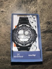 George Men's Sport Watch Set with White and Black Nylon Sport Bracelet