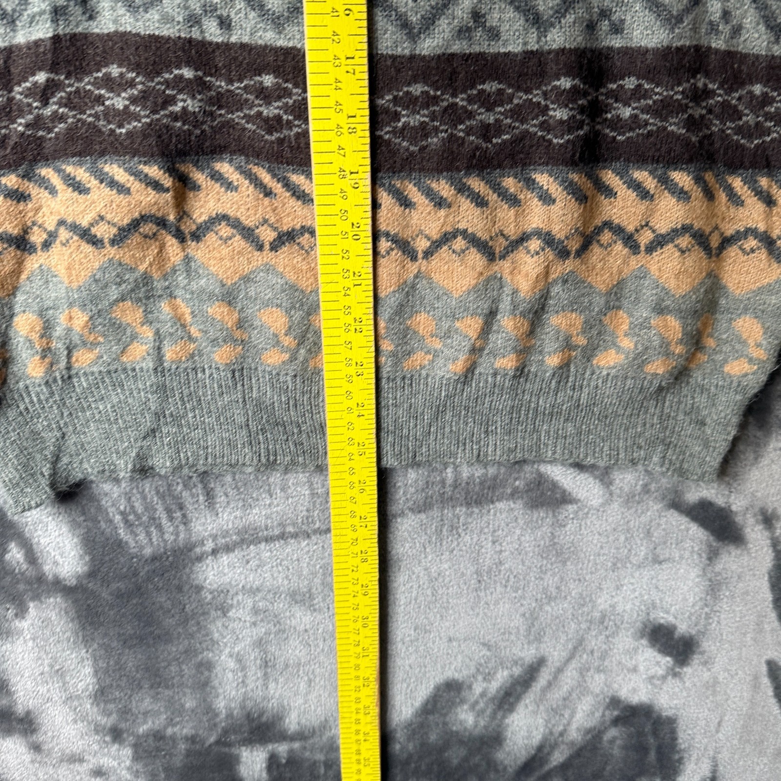 Multi Pattern Long Sleeve Geometric Knit Sweater … - image 4