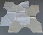 Lot 7 Vintage MADEIRA Linen Bread Basket "Hot Rolls" Liners * Hand Embroidered — photo 5