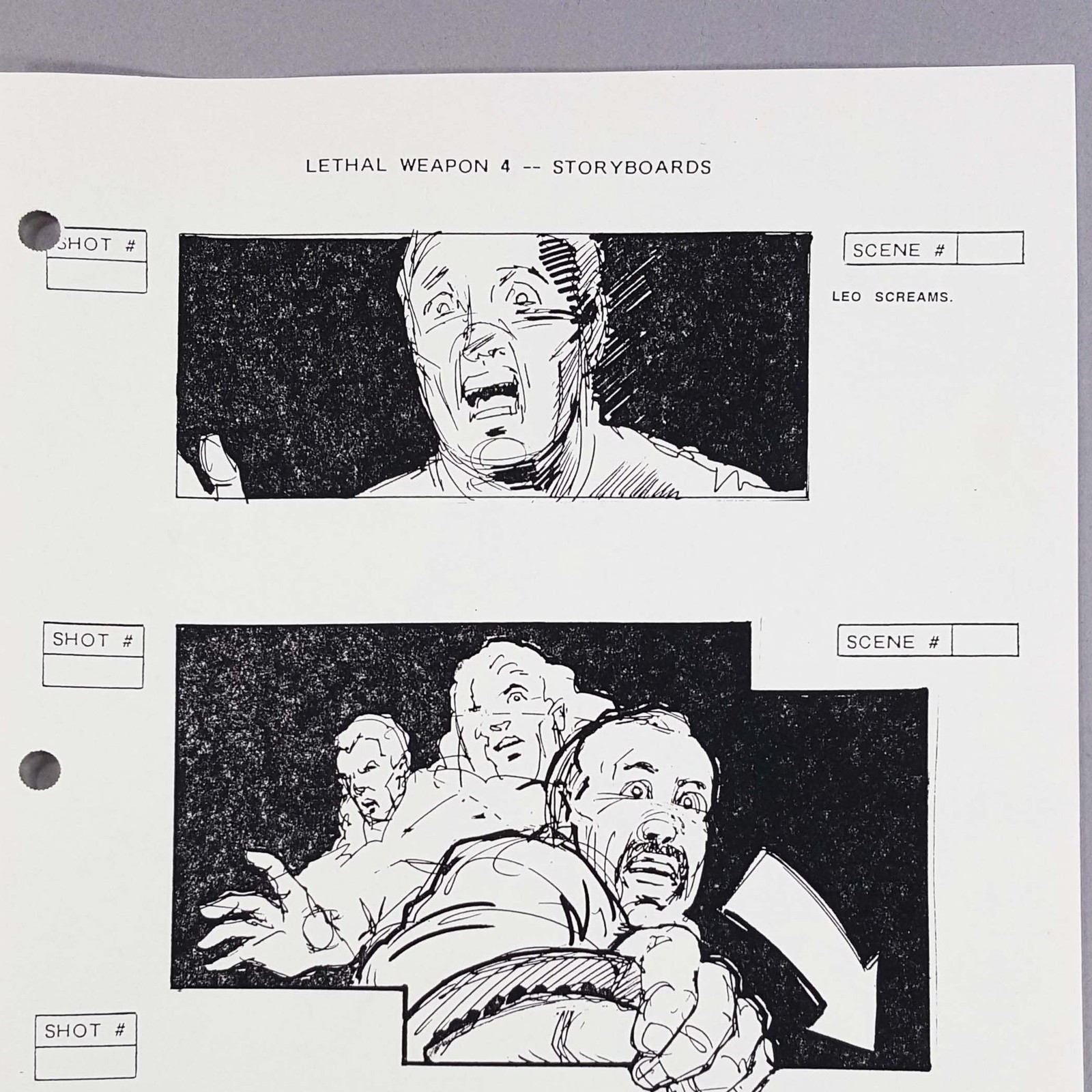 Image 2 of Lethal Weapon 4 Storyboard Joe Pesci Leo Getz Screaming Boat Fight Scene
