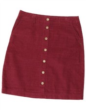 WEIRD FISH Womens Corduroy Skirt UK 10 Small W30 Burgundy Cotton OR15