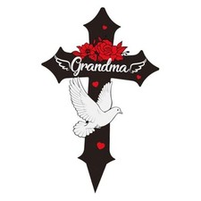 Grave Decorations for Cemetery, Metal Grave Markers for Cemetery Grandma Cross