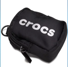 Crocs Jibbitz Pouch Zips Closed To Hold Your Small Items Black Nylon New Sealed