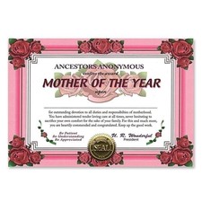Beistle Mother Of The Year Certificate Greeting - 1pc