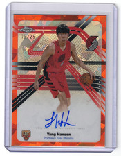 🔥2025-26 Topps Chrome Sapphire Yang Hansen Auto Orange Refractor RC #/25🔥