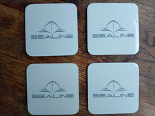 Pack of four Sealine powerboat themed drinks coasters, ideal for boat owners