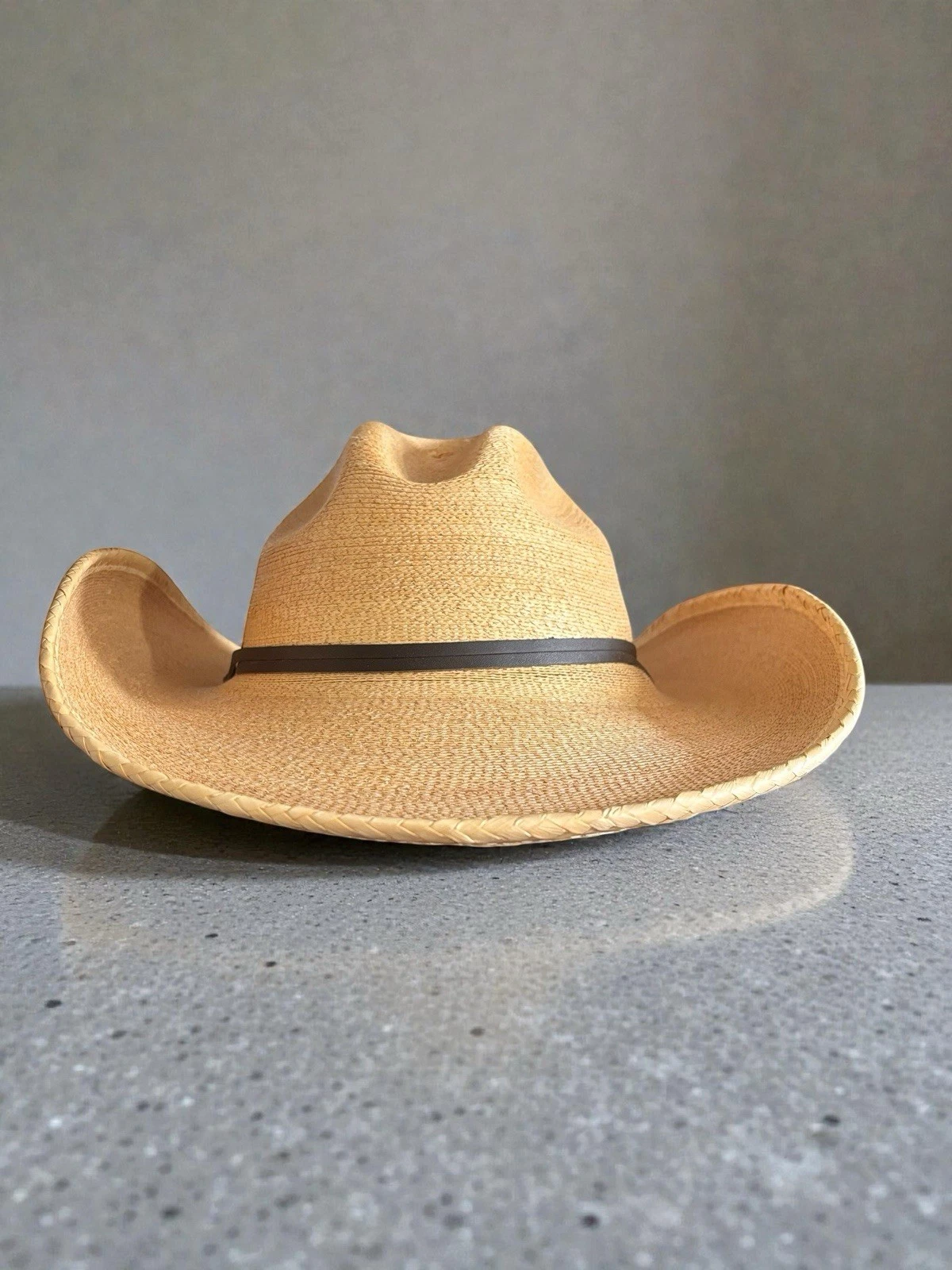 Stetson Straw Hat, Size Med, USA Made Unworn Cond. Chin Cord Western Outback