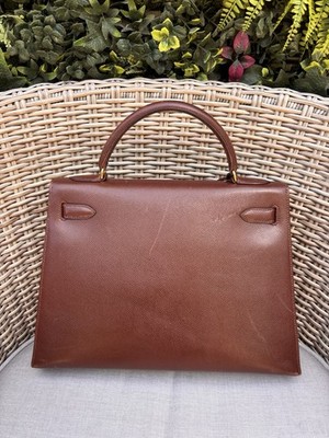 【希少！早い者勝ち！】HERMES カレ90 洪水の後 ブラウン Authentic Hermès 1991 vintage KELLY 32 brown gold courchevel