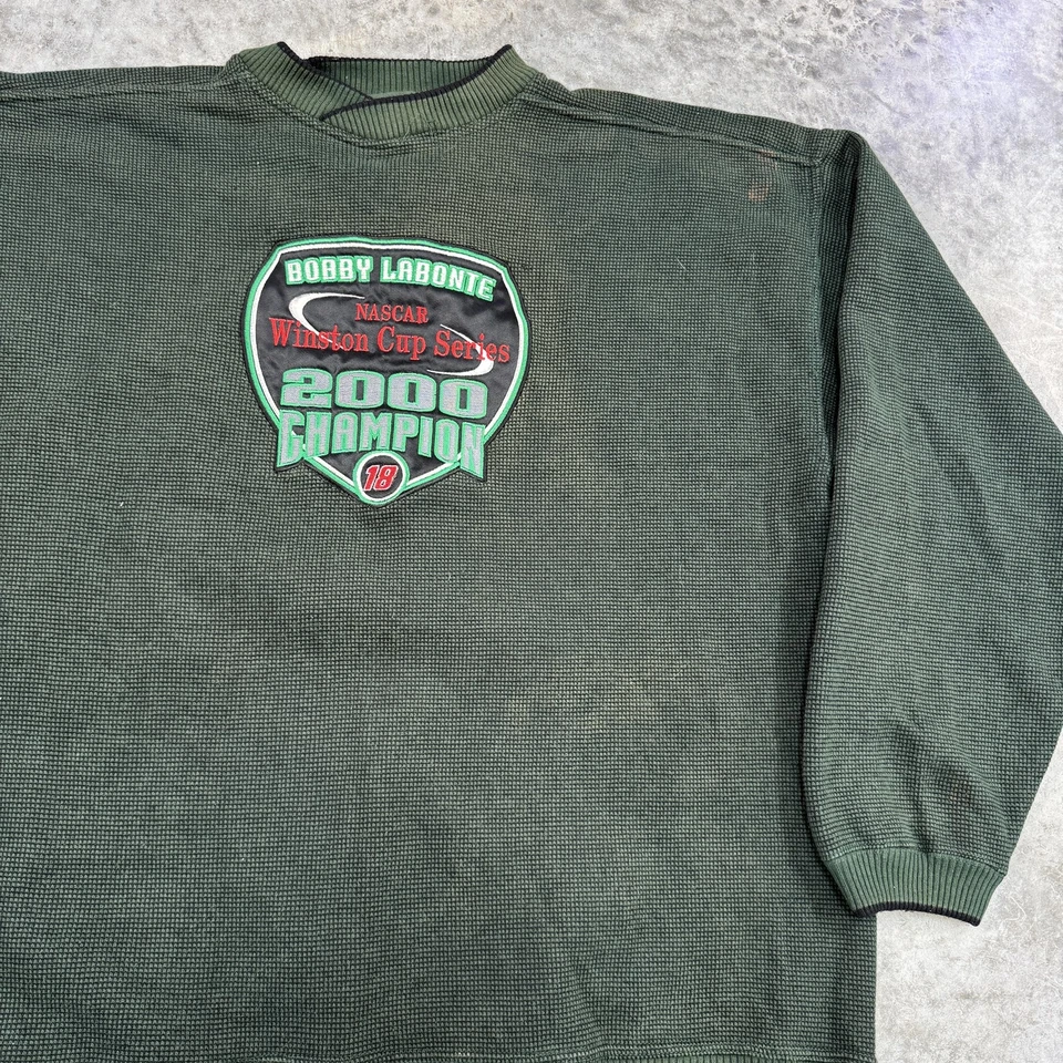 Vintage NASCAR Bobby Labonte Shirt Mens XL Green Winston Cup 2000 Champion 90s - Image 2 of 4