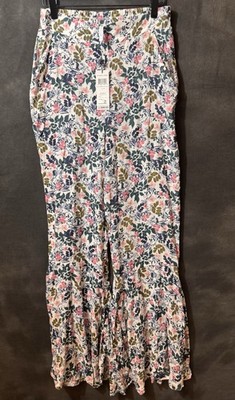 BCBGeneration Floral Flare Pants Women s Size Small NWT Wide Leg Boho MSRP $98