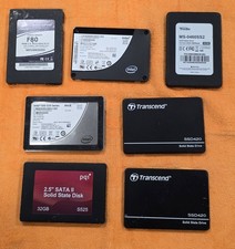 Mixed Lot of 7 SSD HardDrives - 32GB to 80GB Great Find WOW LQQK