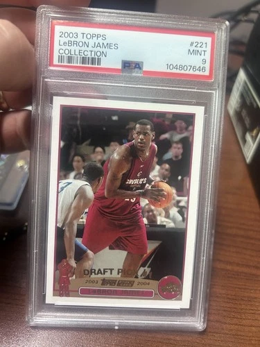 2003-04 Topps Draft Pick LeBron James Gold Foil Rookie Card PSA Mnt 9