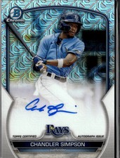 Chandler Simpson 2023 Bowman Chrome Mega Box Auto Autograph RC Tampa Bay Rays