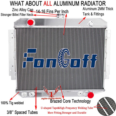 4 Core Aluminum Radiator Fit 1971~1979 Dodge D100 D200 D150 W150 W200 W300 Truck