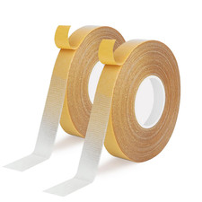2 Rolls 0.6Inch X 66Ft Double Sided Heavy Duty Super Sticky Fabric Tape Clear