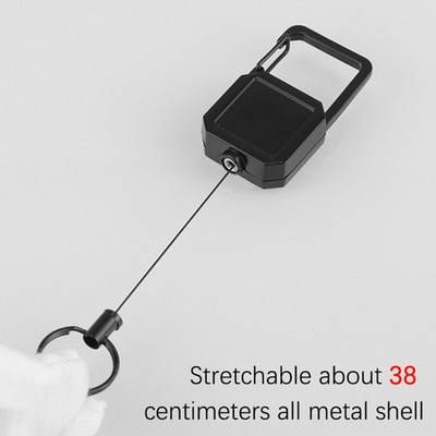 Outdoor Automatic Retractable Wire Rope Clip Recoil Anti Lost ID Card Holder