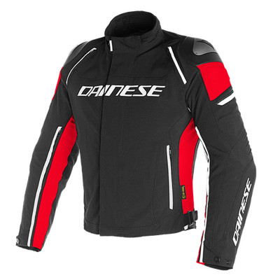 Dainese Racing 3 D-Dry schwarz/lava-rot Sport Urban Touring Motorrad Jacke E...