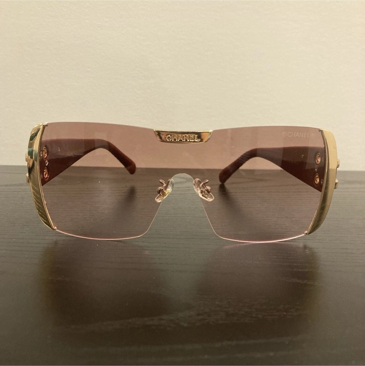 CHANEL Rimless Gold Sunglasses for Women for sale | eBay