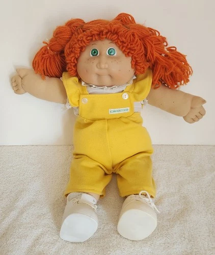 Cabbagepatch Kids 1982 Vintage. Red Hair Girl with Green Eyes and pigtails