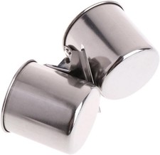 Silver Parrot Feeding Cups Hanging Pet Animal Stainless Steel cage