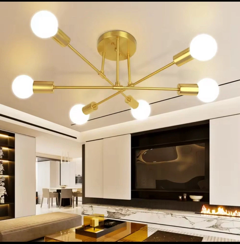 Kronleuchter, Lampe, Licht, Wohnzimmer, privat, modern, Gold  - Bild 2 von 4