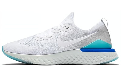 Nike Epic React Flyknit 2 White Light Aqua Womens-BQ8927-105