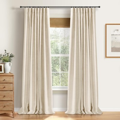 100% Blackout Shield Full Blackout Curtains for Bedroom 84 inch Length 2 Pane...
