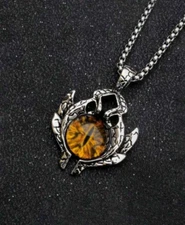 LOTR Lord of the Rings Yellow/Gold Eye of Sauron Neckalce - Evil Eye