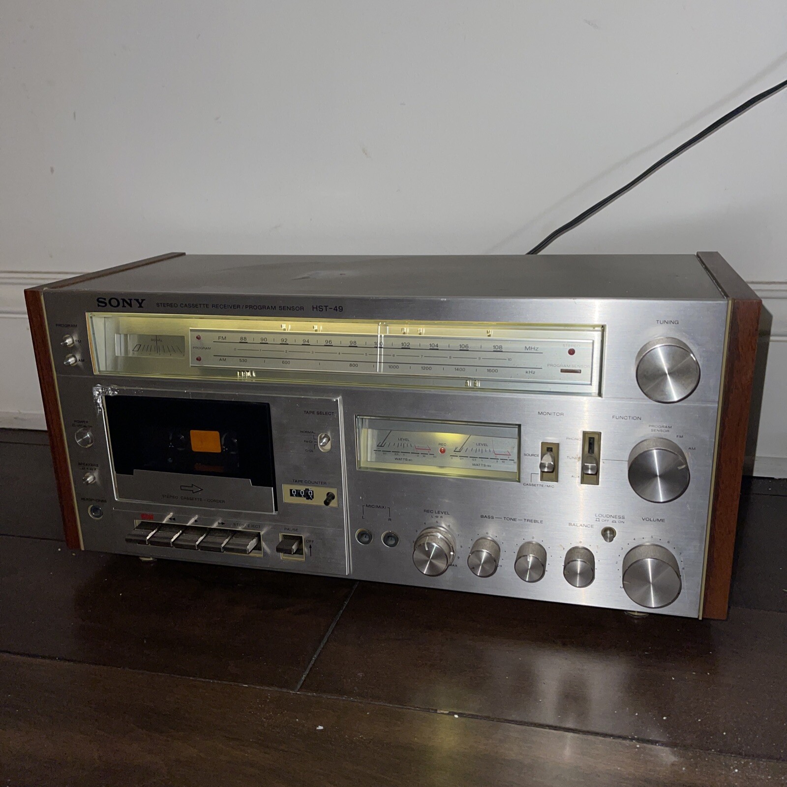 Sony HST49 Stereo Cassette Deck Receiver/ Program Sensor MCM Wood