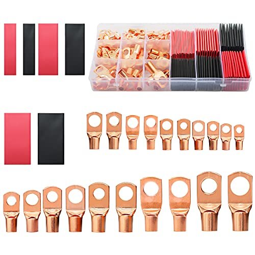 Conectores terminales de batería de cobre IBosins 150 piezas AWG 2 4 6 8 10 12 extremo de cable... - Imagen 1 de 5