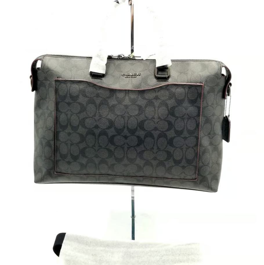 Coach MEDIUM 89952 Signature C Black Coated Canvas Beckett Pocket