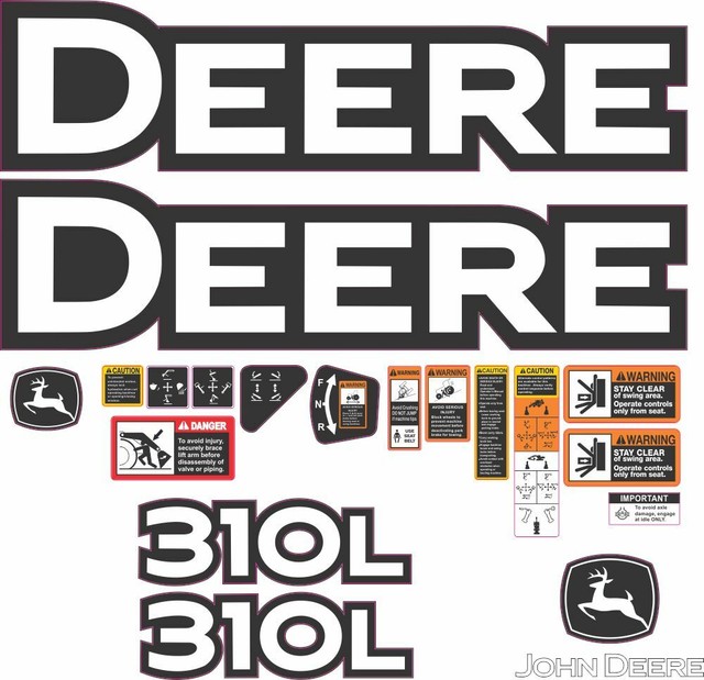 John Deere 310L Complete Aftermarket Decal Kit High quality