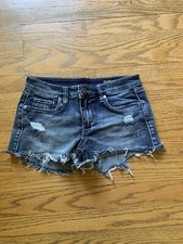Cut Off Shorts W 25 BLANKNYC Blue Distressed Fringed Hem