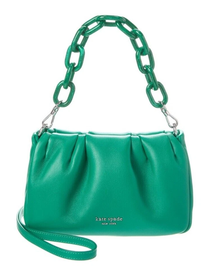 Kate Spade - Souffle - Bandolera de cuero liso - Verde invierno - Nueva con etiquetas - $378