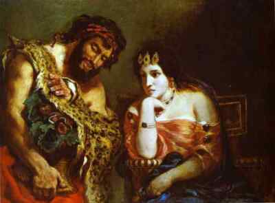 Oil painting Cleopatra-And-The-Peasant-Eugene-Delacroix-free shipping to world