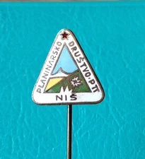 SERBIA Mountaineering Club PTT Nis  vintage enameled pin badge 1960s Kasun