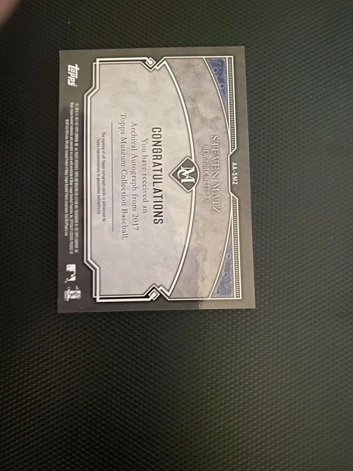 2017 Topps museum collection Auto Steven Matz 16/50 - Image 4 of 4