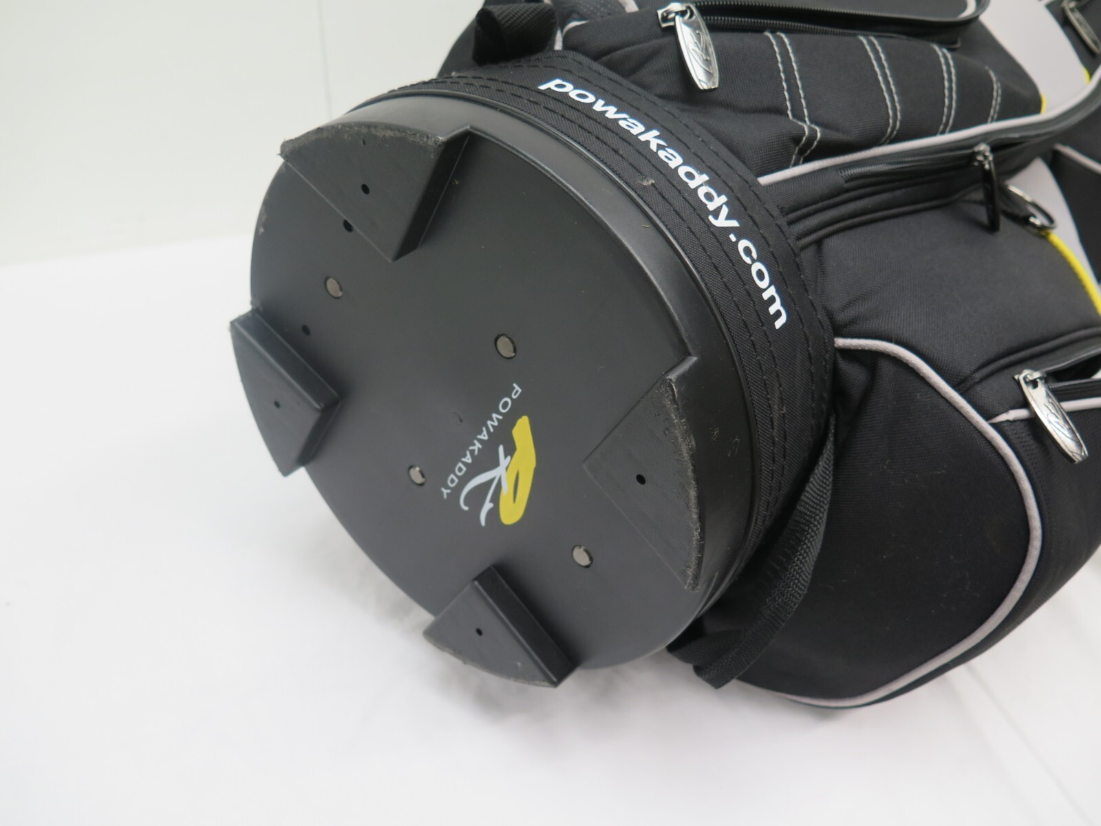 Powakaddy black grey yellow multiple compartment golf bag with hood eBay