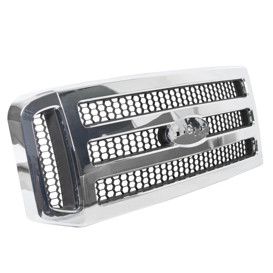 Решетка в сборе для Ford F-250 F-350 Super Duty 2005-07 хромированный корпус/серая вставка - Изображение 3 из 4