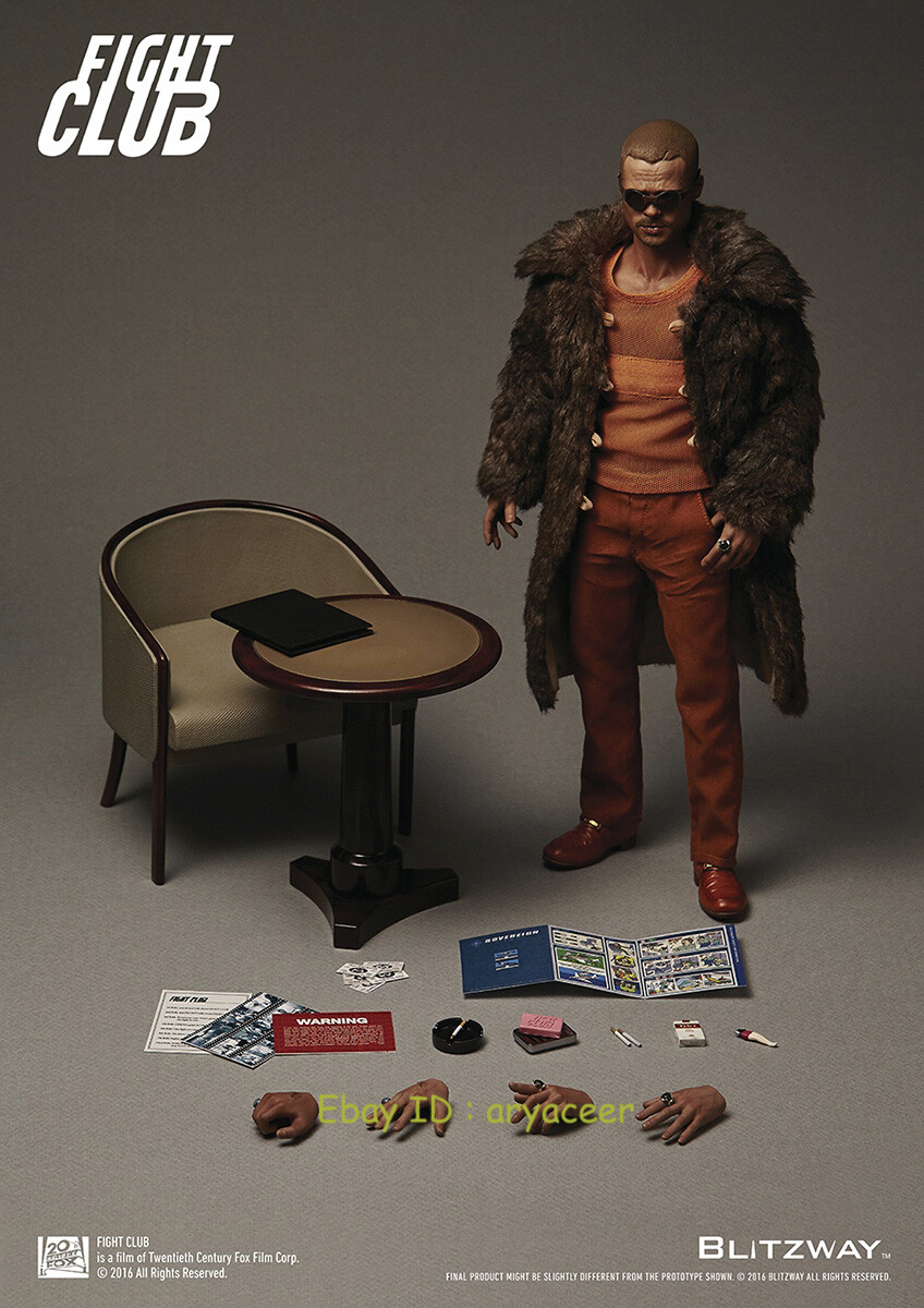 Blitzway Fight Club Brad Pitt Fur Coat Ver 1/6 Action Figure Model
