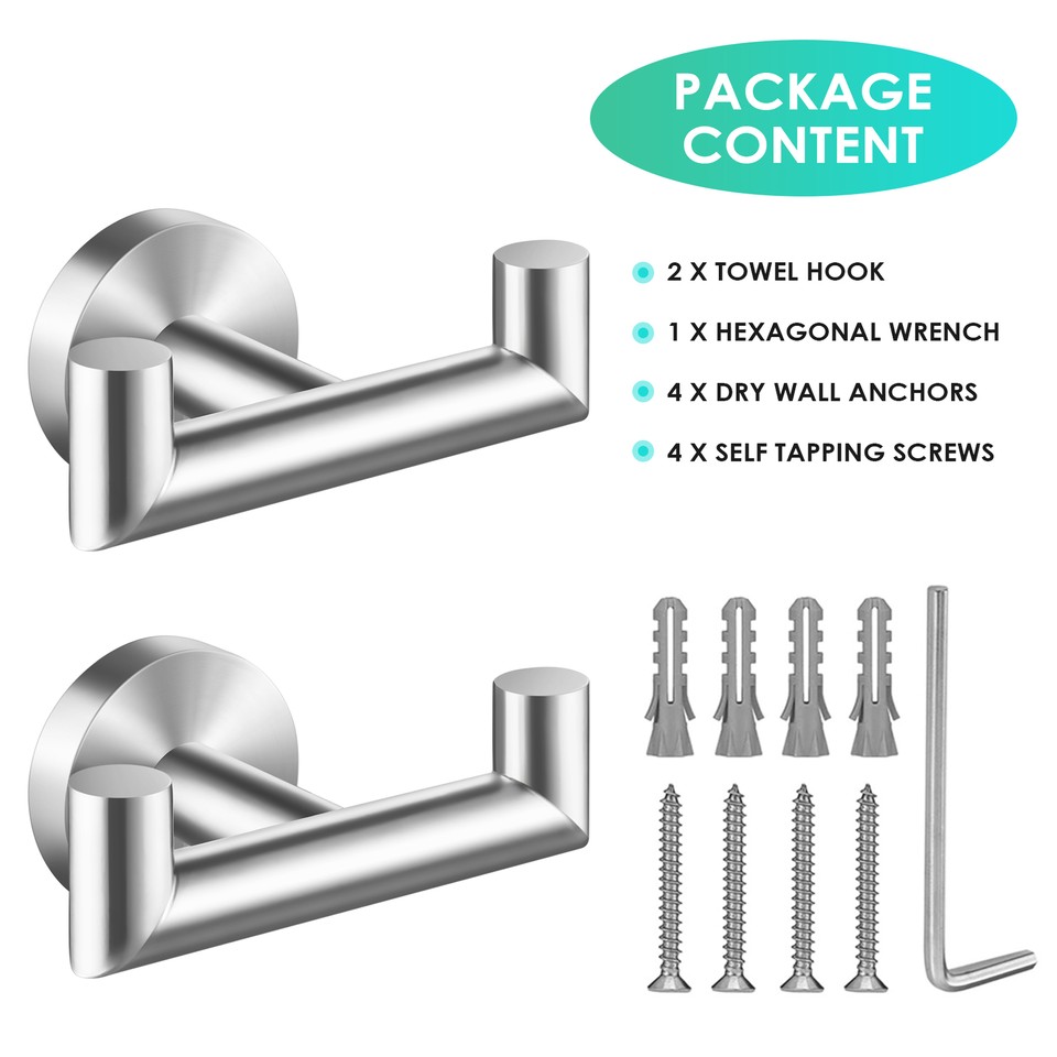 Towel Hooks for Bathrooms,Brushed Nickel Towel Hook for Kitchen