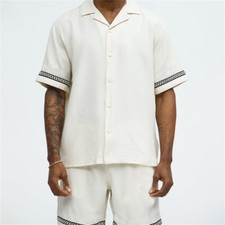 Mens Tracksuit 2-Piece Set Short Sleeve T Shirt Shorts Sweatsuit Outfit Set