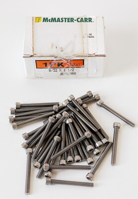 (33) McMaster-Carr 8-32 X 1-1/2'' Socket Head Screw  18-8 Stainless Steel 3A