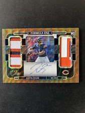 2021 Formula One JUSTIN FIELDS Gold Wave Dual Rookie Patch Auto RPA RC /10